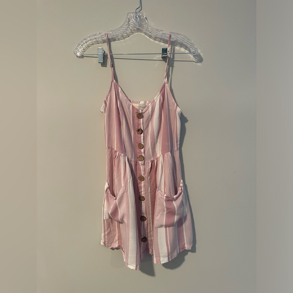 Pink White Beach CoverUp Dress Medium